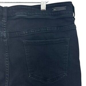 Pilcro and the Letterpress Anthropologie High-Rise Bootcut Black Jeans Raw Hem